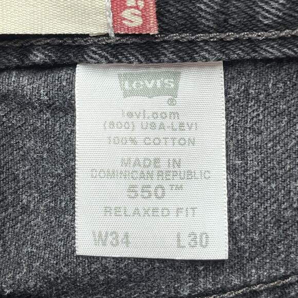 Levis Mens 550 Relaxed Fit Black Jeans Size 34x30 (32X30) Denim Pants Vintage - Picture 6 of 11